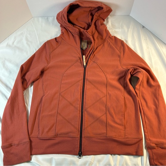 Indygena Jackets & Blazers - Indygena Women’s Long Sleeve, Hooded Rust Orange Hooded Fleece Sweatshirt,SizeM